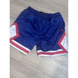 Nike Air Jordan Shorts Men's Medium Satin Blue Diamond Deep Royal Active Lined
